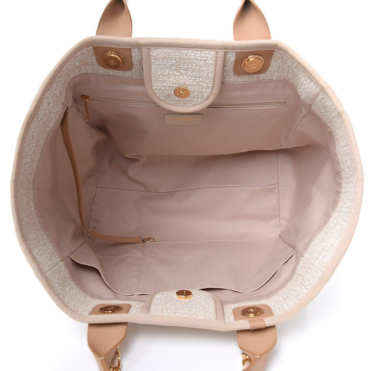 Canvas Large Deauville Tote Light Beige