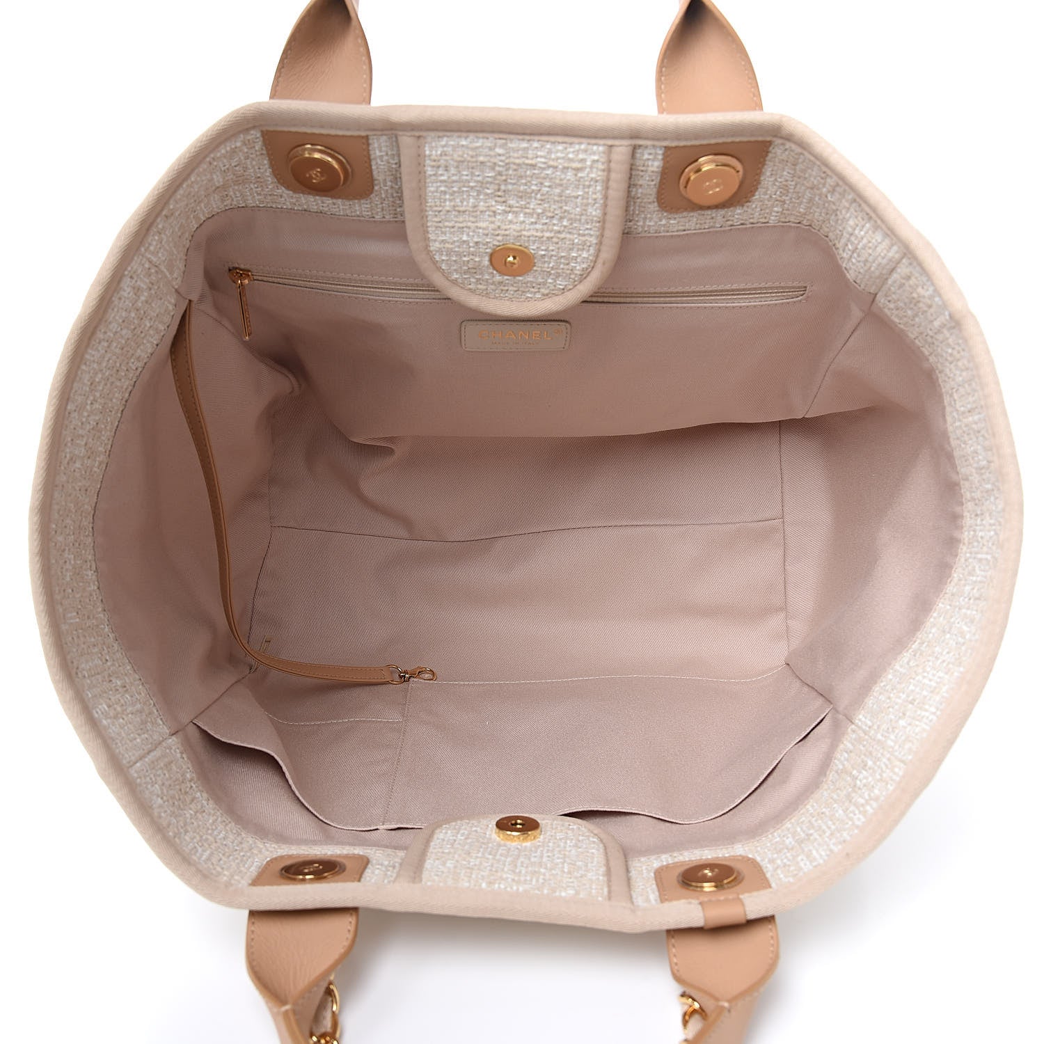 Chanel Canvas Large Deauville Tote Light Beige 5 of 12