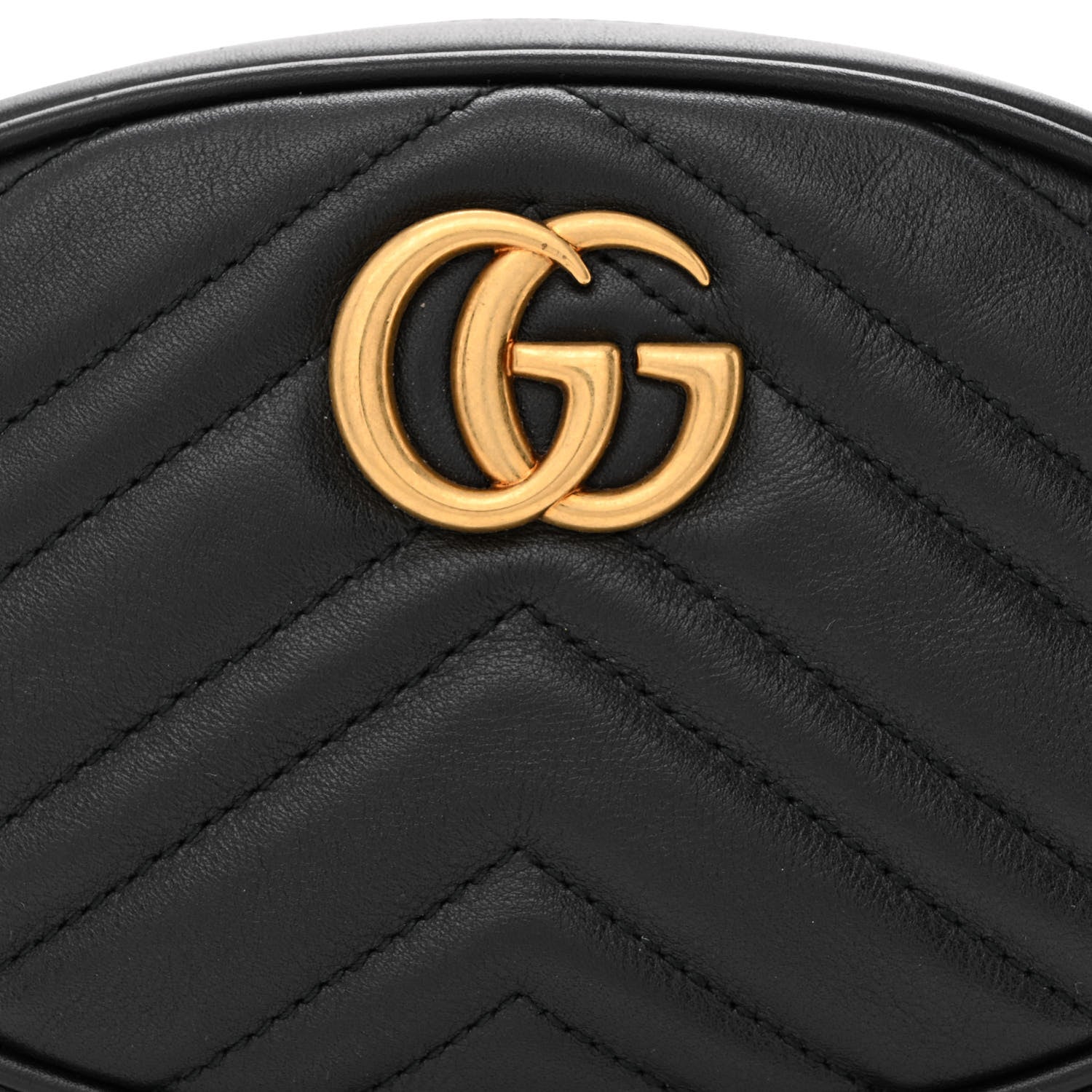 Gucci Calfskin Matelasse GG Marmont Belt Bag 65 26 Black 8 of 11