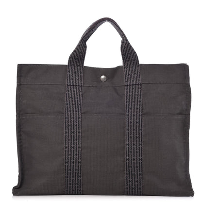 Hermes Canvas Herline MM Tote Grey 1 of 11