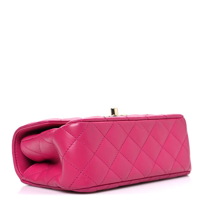 Chanel Lambskin Quilted Mini Crystal Top Handle Rectangular Flap Dark Pink 5 of 11