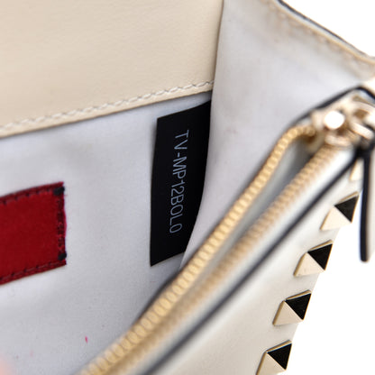 Valentino Garavani Vitello Mini Rockstud Flap Wallet on Chain Ivory 9 of 12