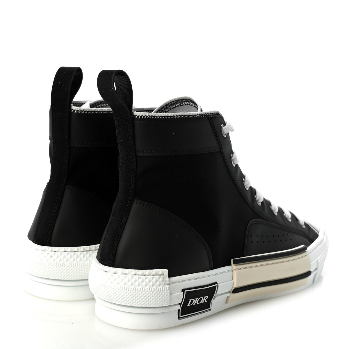 Christian Dior Nylon Calfskin Mens B23 High Top Sneakers 44 Black 4 of 9