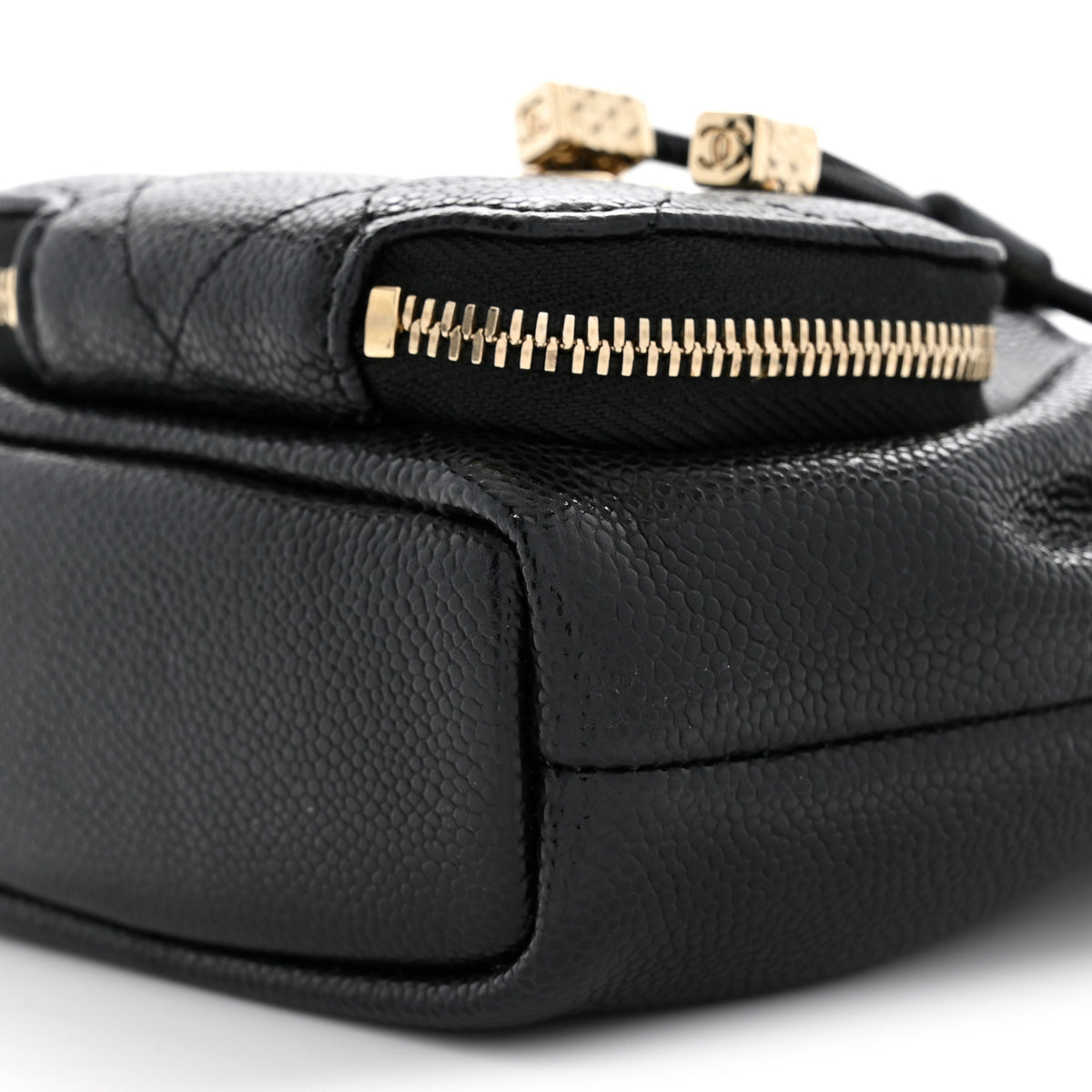 Caviar Quilted Mini CC Pocket Bucket Bag Black