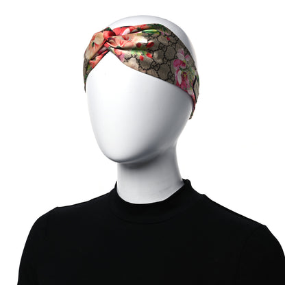 Gucci Silk Monogram Blooms Print Headband Antique Rose 2 of 8
