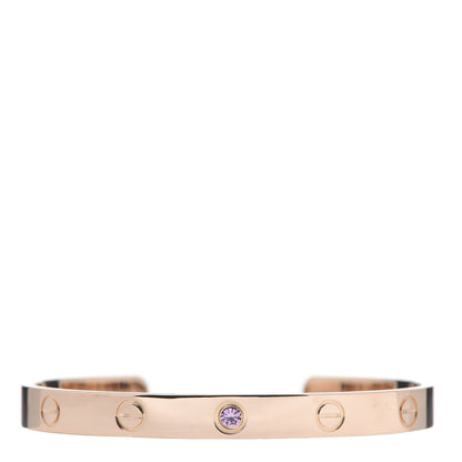 Cartier 18K Pink Gold Pink Sapphire LOVE Cuff Bracelet 17 1 of 5