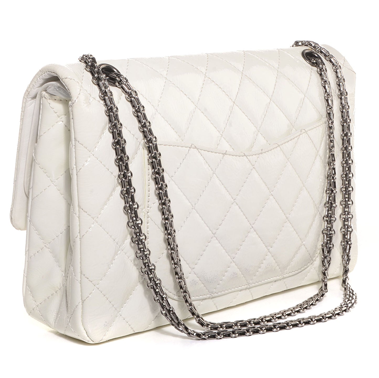 Distressed Patent 2.55 Reissue Flap 227 White