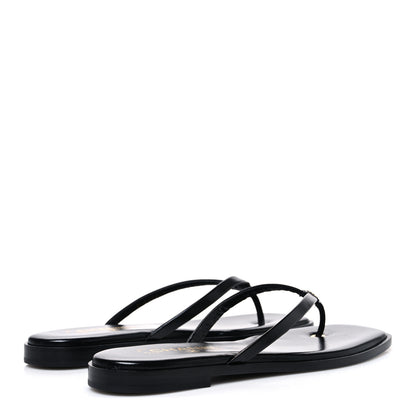 Chanel Goatskin CC Times Square Thong Sandals 39 Black 5 of 11