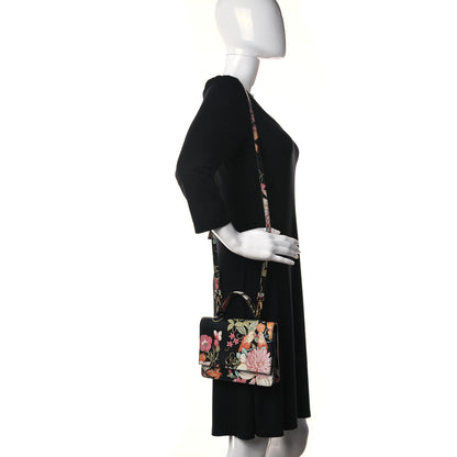 Salvatore Ferragamo Floral Printed Hammered Calfskin Gancini Minibag Multicolor Black 2 of 13