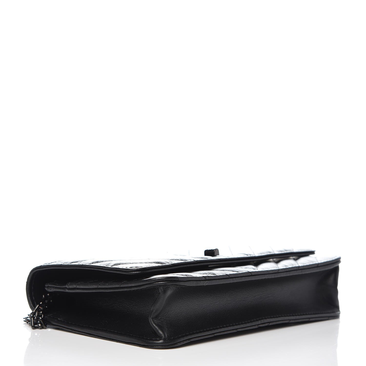Chanel Aged Calfskin Chevron Quilted Reissue Wallet On Chain WOC So Black 4 of 11