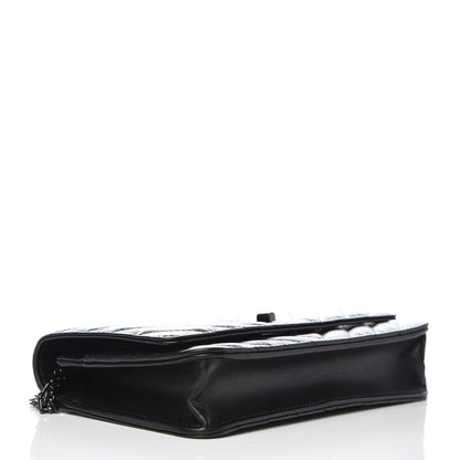 Chanel Aged Calfskin Chevron Quilted Reissue Wallet On Chain WOC So Black 4 of 11
