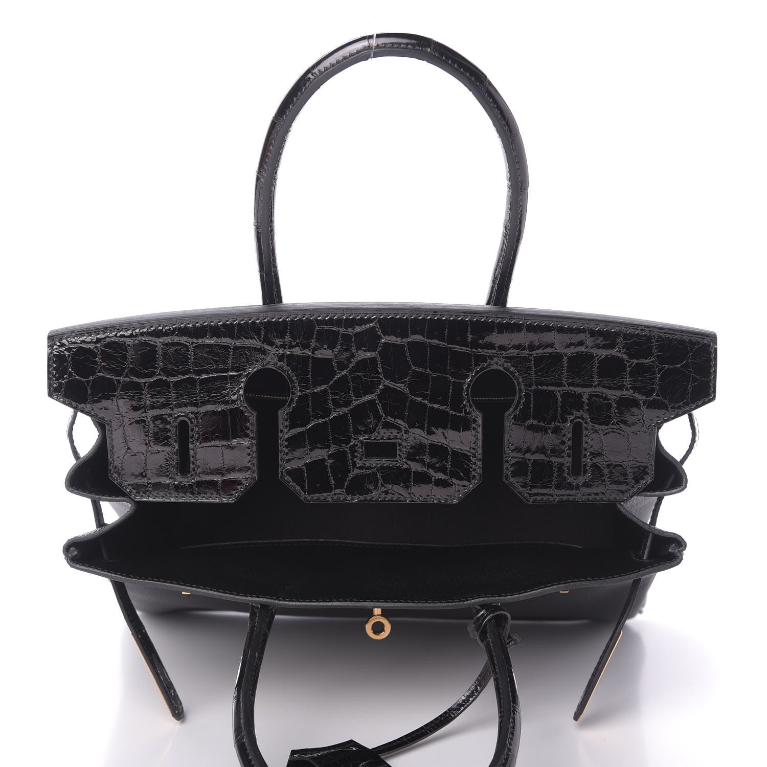 Hermes Taurillon Novillo Shiny Niloticus Crocodile Birkin Touch 30 Black 16 of 32