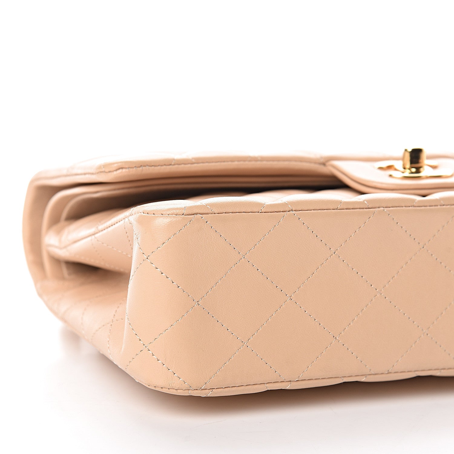 Chanel Lambskin Quilted Medium Double Flap Beige 9 of 11