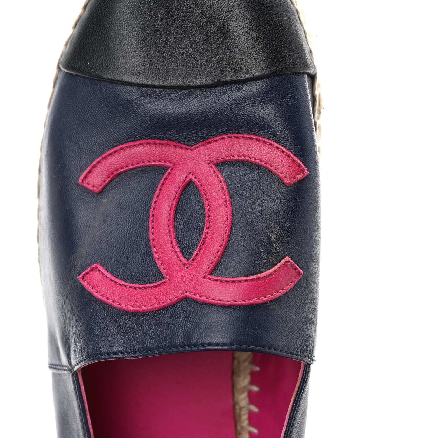 Chanel Lambskin CC Espadrilles 42 Navy Fuchsia Black 9 of 9