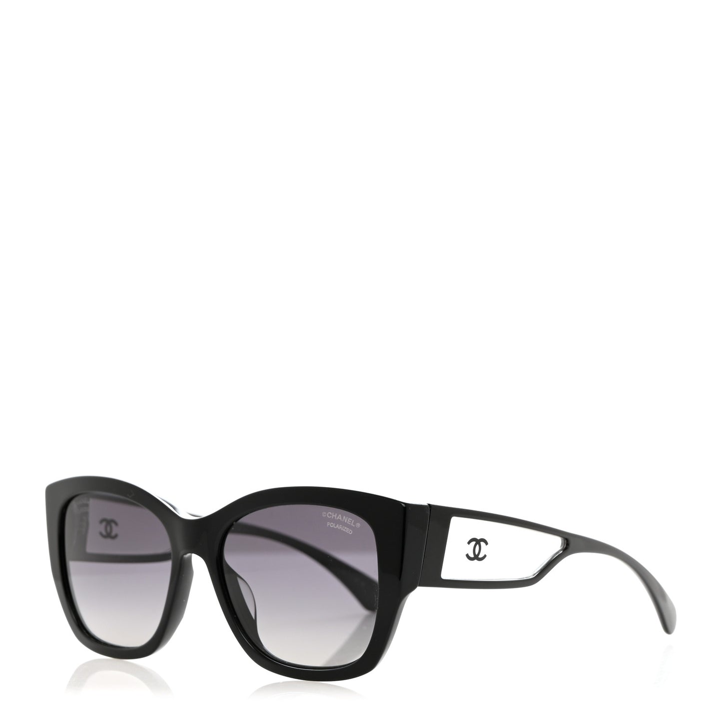 Acetate Polarized Butterfly Signature CC Sunglasses 5429-A Black