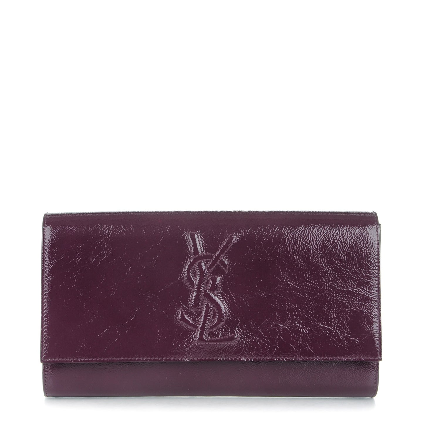 Textured Patent Monogram Large Belle De Jour Clutch Purple