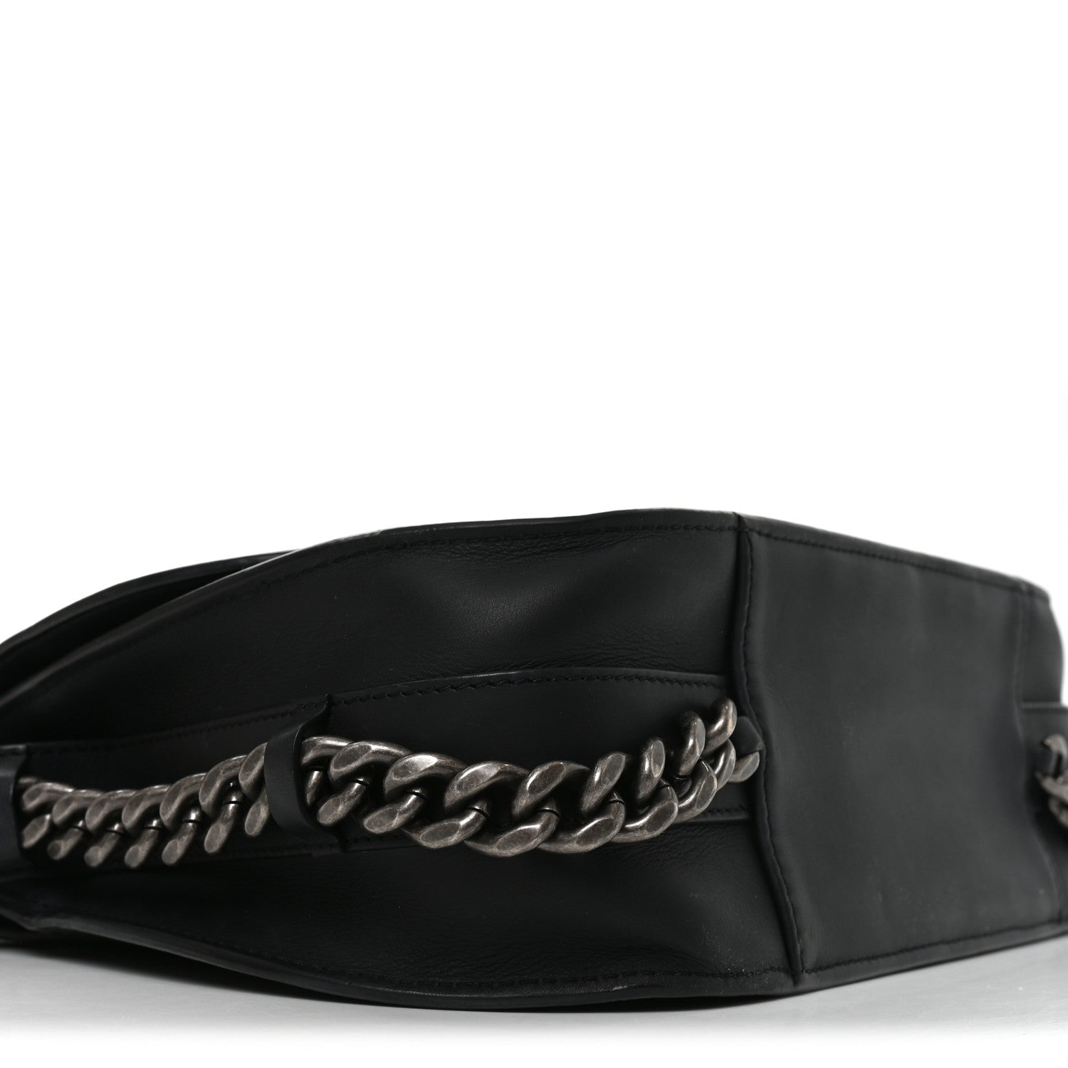Chanel Calfskin Quilted Medium Double Chained Messenger Flap  Black 9 of 10