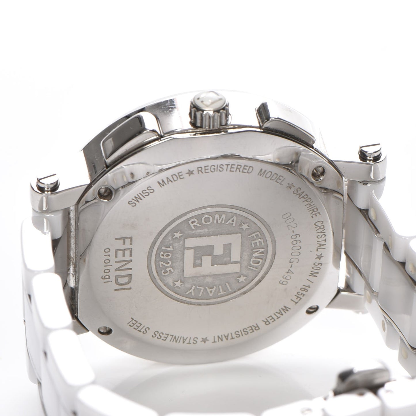 Stainless Steel Ceramic 38mm Chronograph Quartz Watch White
