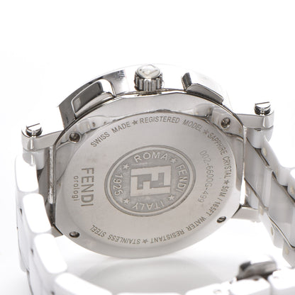 Fendi Stainless Steel Ceramic 38mm Chronograph Quartz Watch White 5 of 10