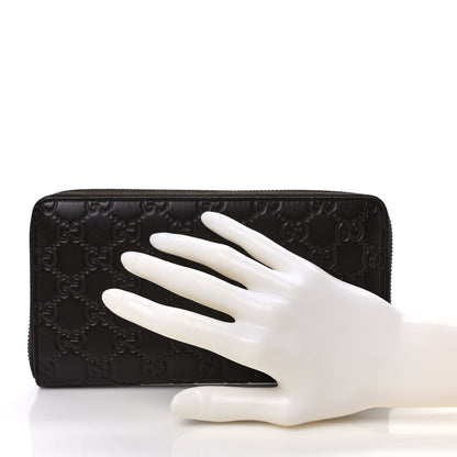 Gucci Guccissima Signature Zip Around Organizer Wallet Black 2 of 12