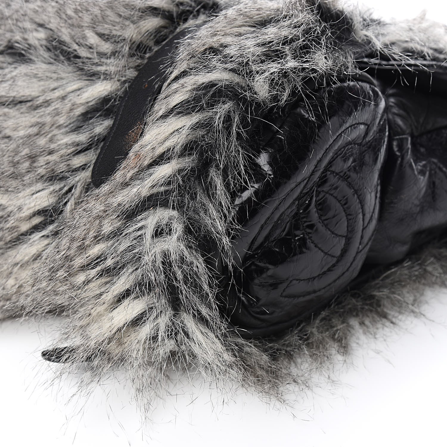Chanel Iridescent Calfskin Fantasy Fur Backpack Grey 12 of 13