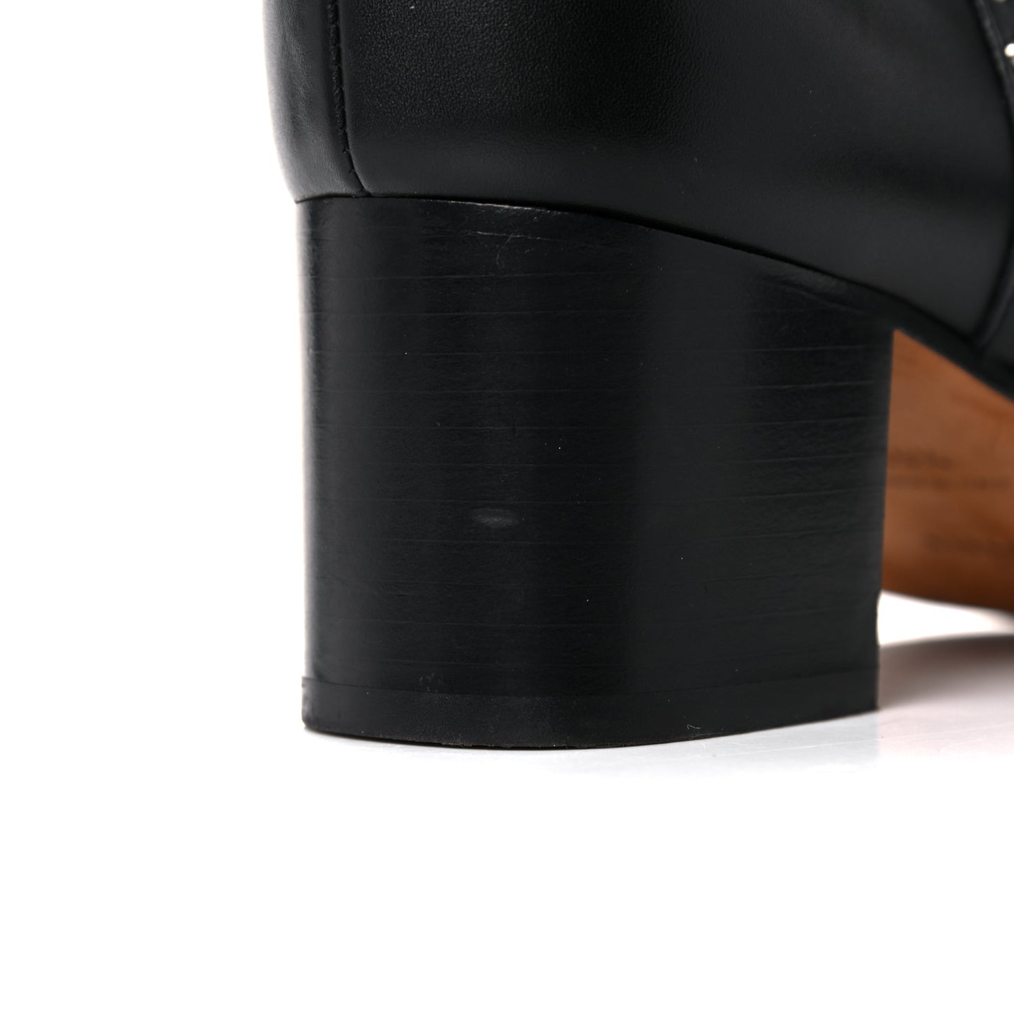 Smooth Calfskin Elegant Studded Ankle Boots 39.5 Black