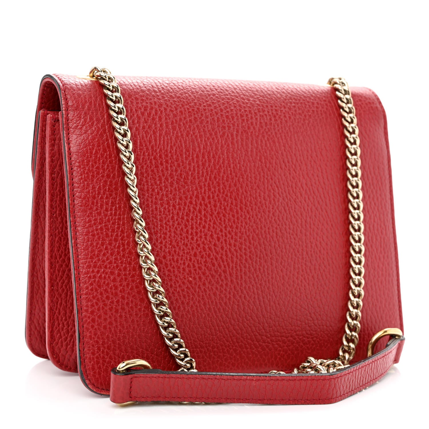 Gucci Dollar Calfskin Small Interlocking G Shoulder Bag Red 3 of 13