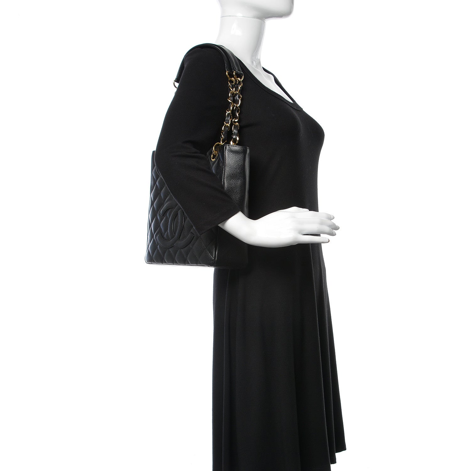 Chanel Caviar Petit Shopping Tote PST Black 2 of 10