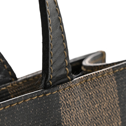 Fendi Pequin Spalmati Backpack Tote Tobacco Black 11 of 12