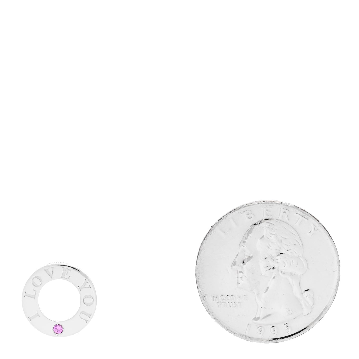 18K White Gold Diamond Pink Sapphire Possession Circle Pendant