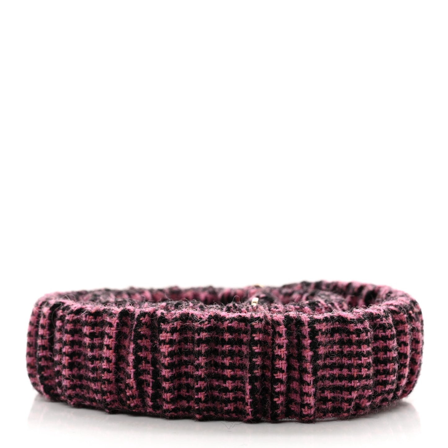Tweed Calfskin CC Heart Belt 85 34 Black Pink