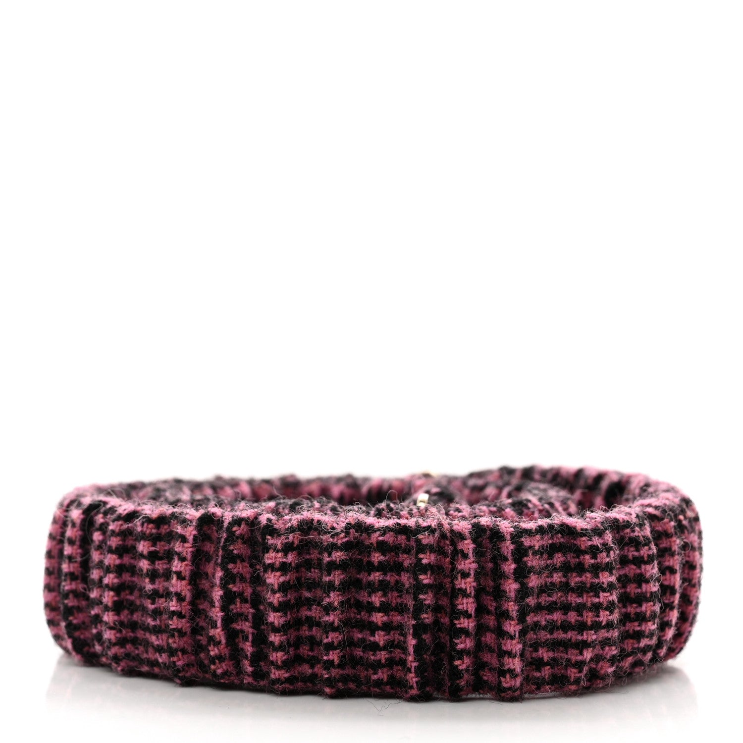 Chanel Tweed Calfskin CC Heart Belt 85 34 Black Pink 2 of 5