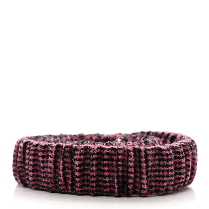 Chanel Tweed Calfskin CC Heart Belt 85 34 Black Pink 2 of 5