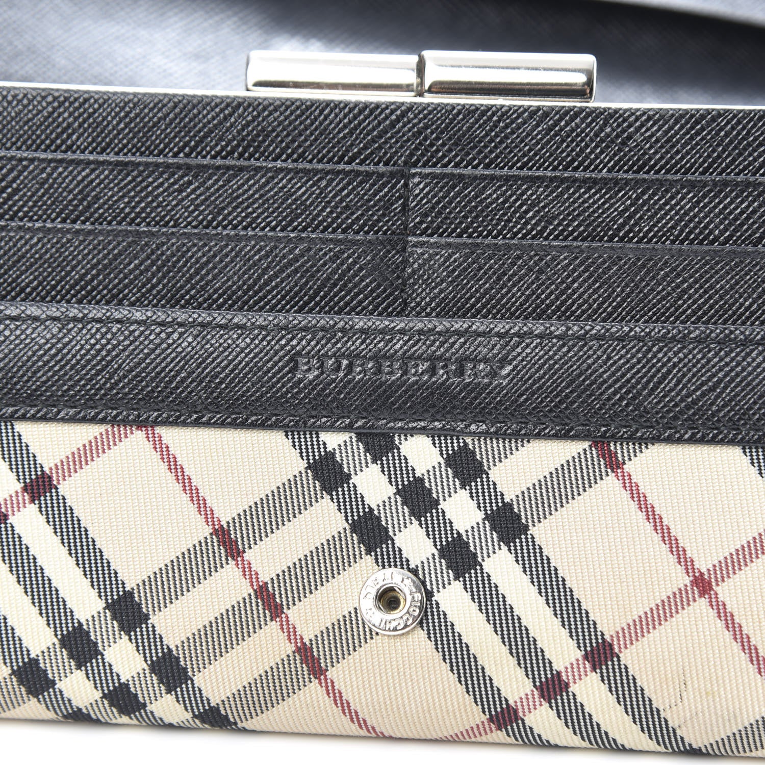 Burberry Calfskin House Check Continental Flap Wallet Black 6 of 17
