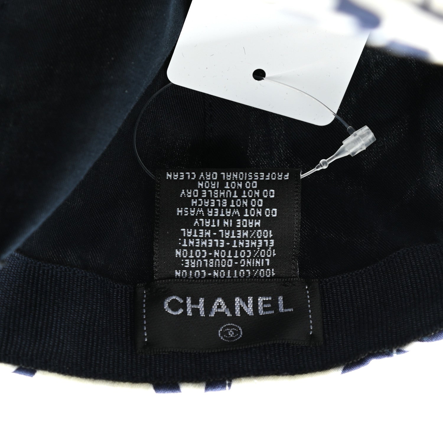 Chanel Cotton CC Cap Hat Navy White 8 of 8