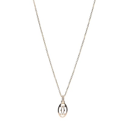 Cartier 18K Pink Gold Diamond Logo Pendant Necklace 1 of 7