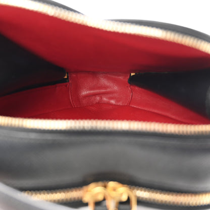 Prada Saffiano Lux Odette Heart Crossbody Black 5 of 9