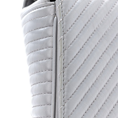 Chanel Glazed Calfskin Quilted Medium Coco Boy Flap Light Grey 11 of 11