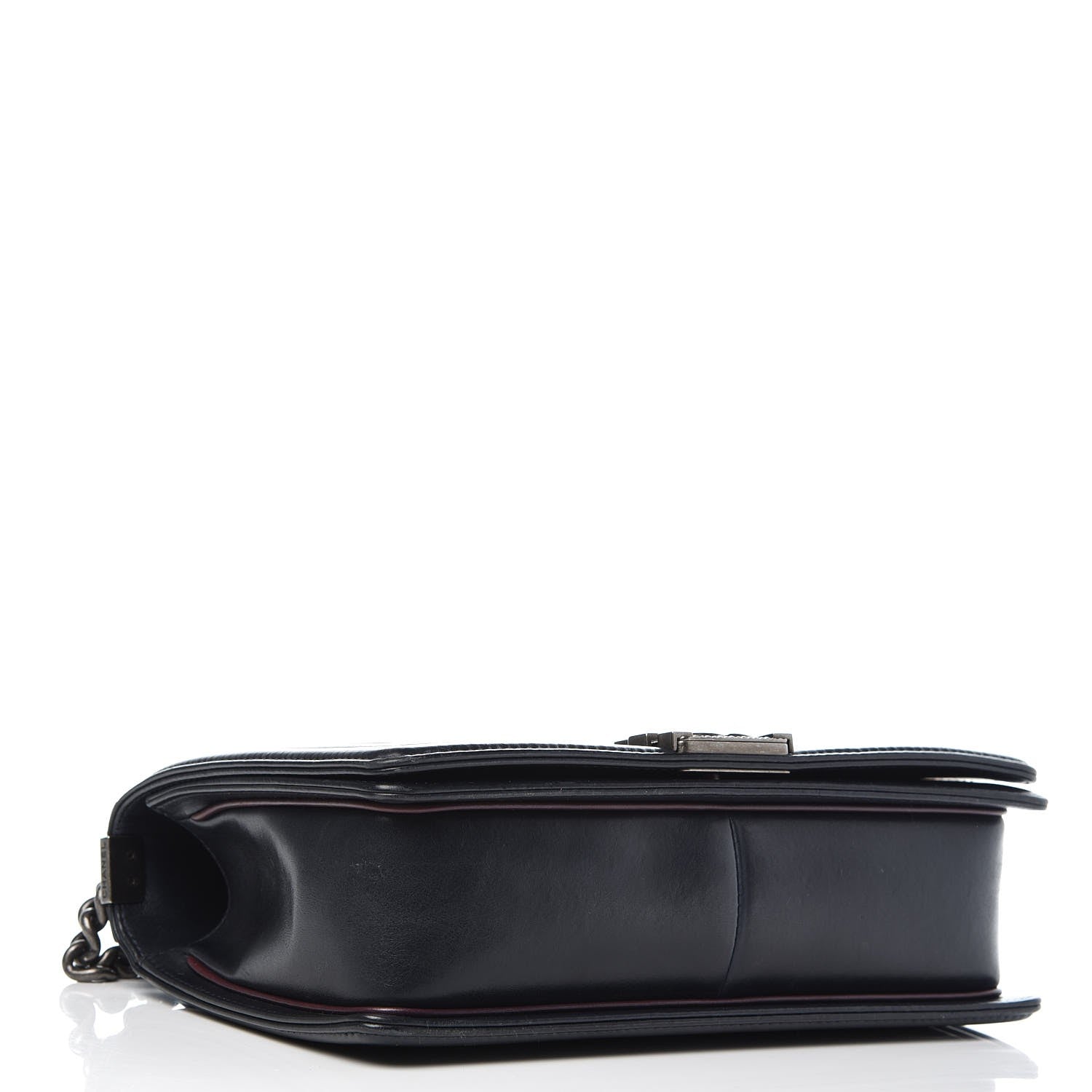 Chanel Calfskin Embossed New Medium Paris Salzburg Boy Flap Navy 4 of 11