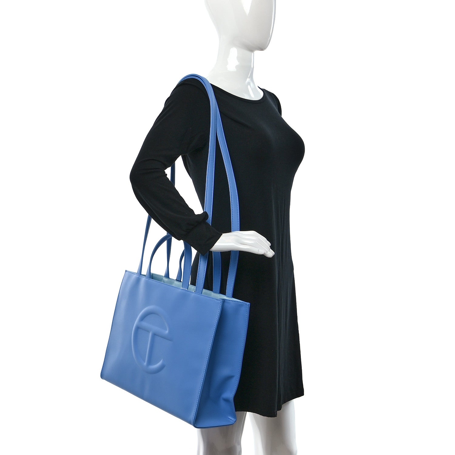Telfar Vegan Leather Medium Shopping Bag Cerulean 2 of 9