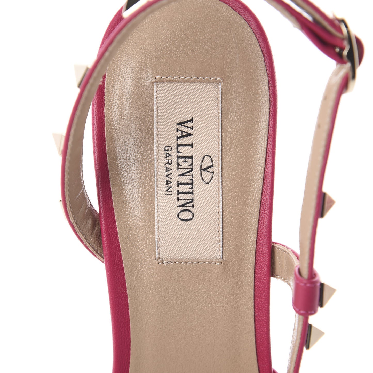 Nappa Rockstud Slingback Sandals 37 Raspberry