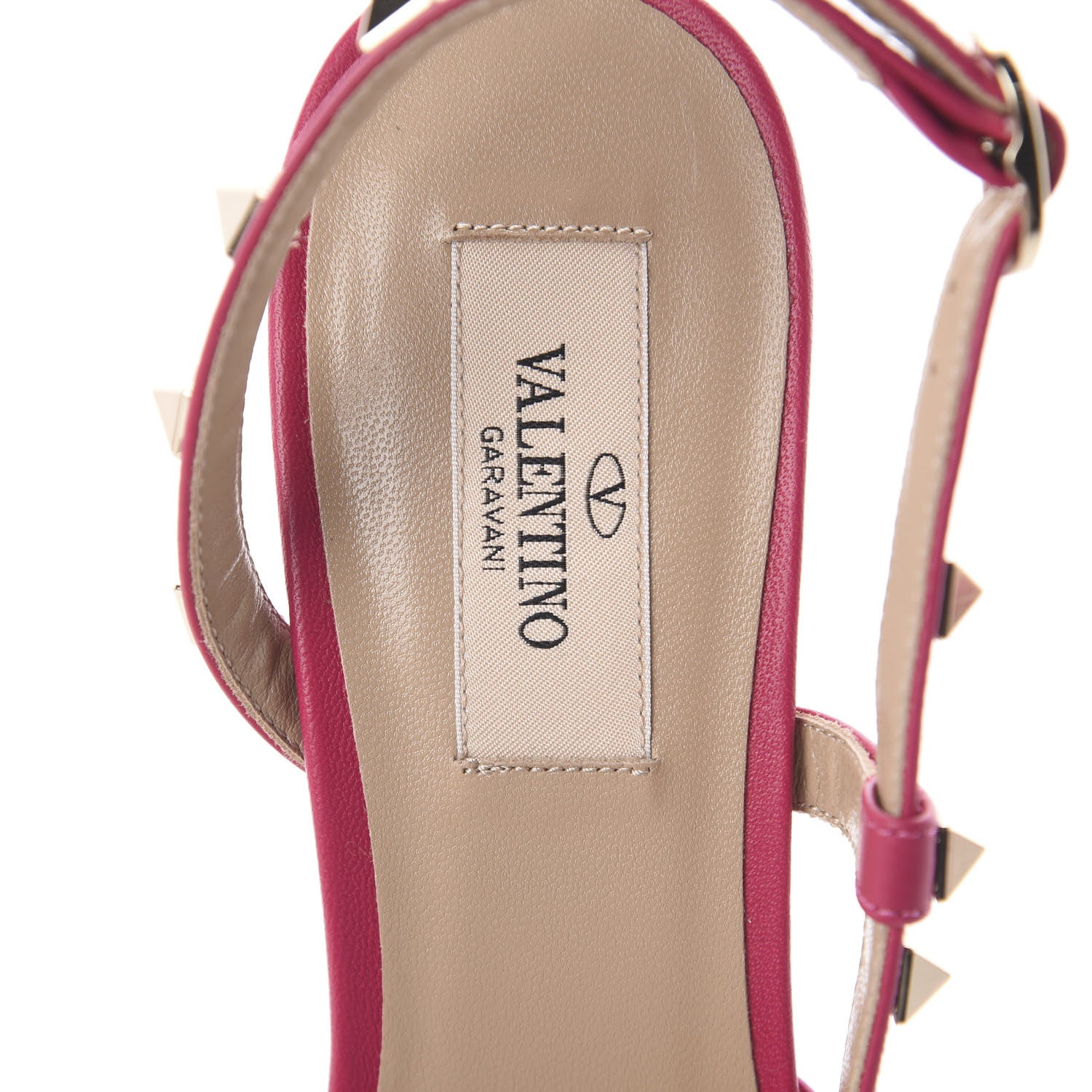 Valentino Garavani Nappa Rockstud Slingback Sandals 37 Raspberry 6 of 7