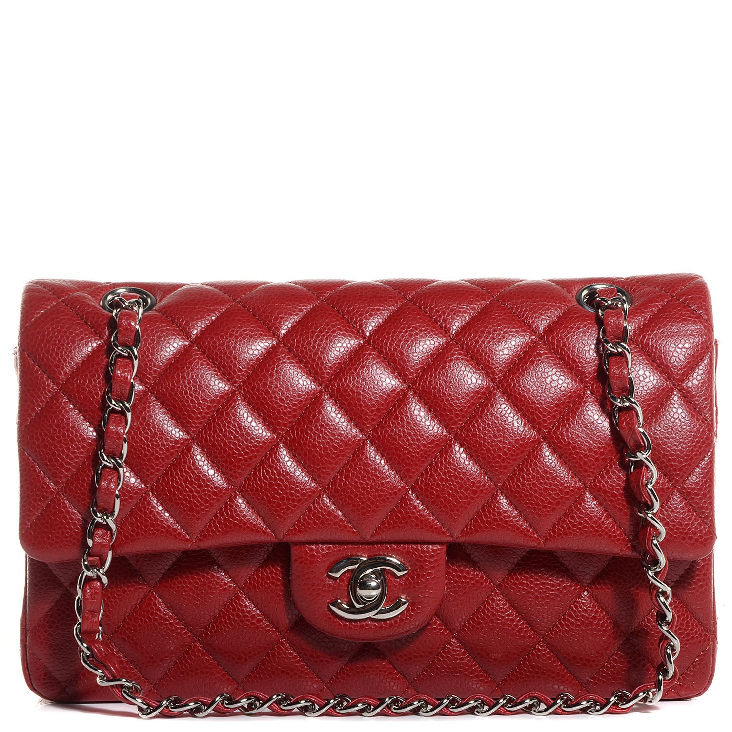 Chanel Caviar Medium Double Flap Dark Red 1 of 10