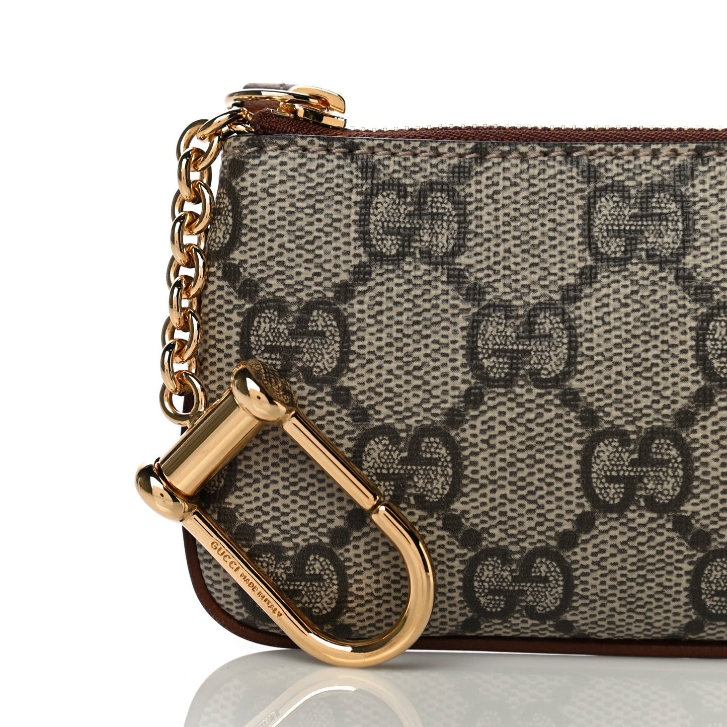 GG Supreme Monogram Key Case Brown