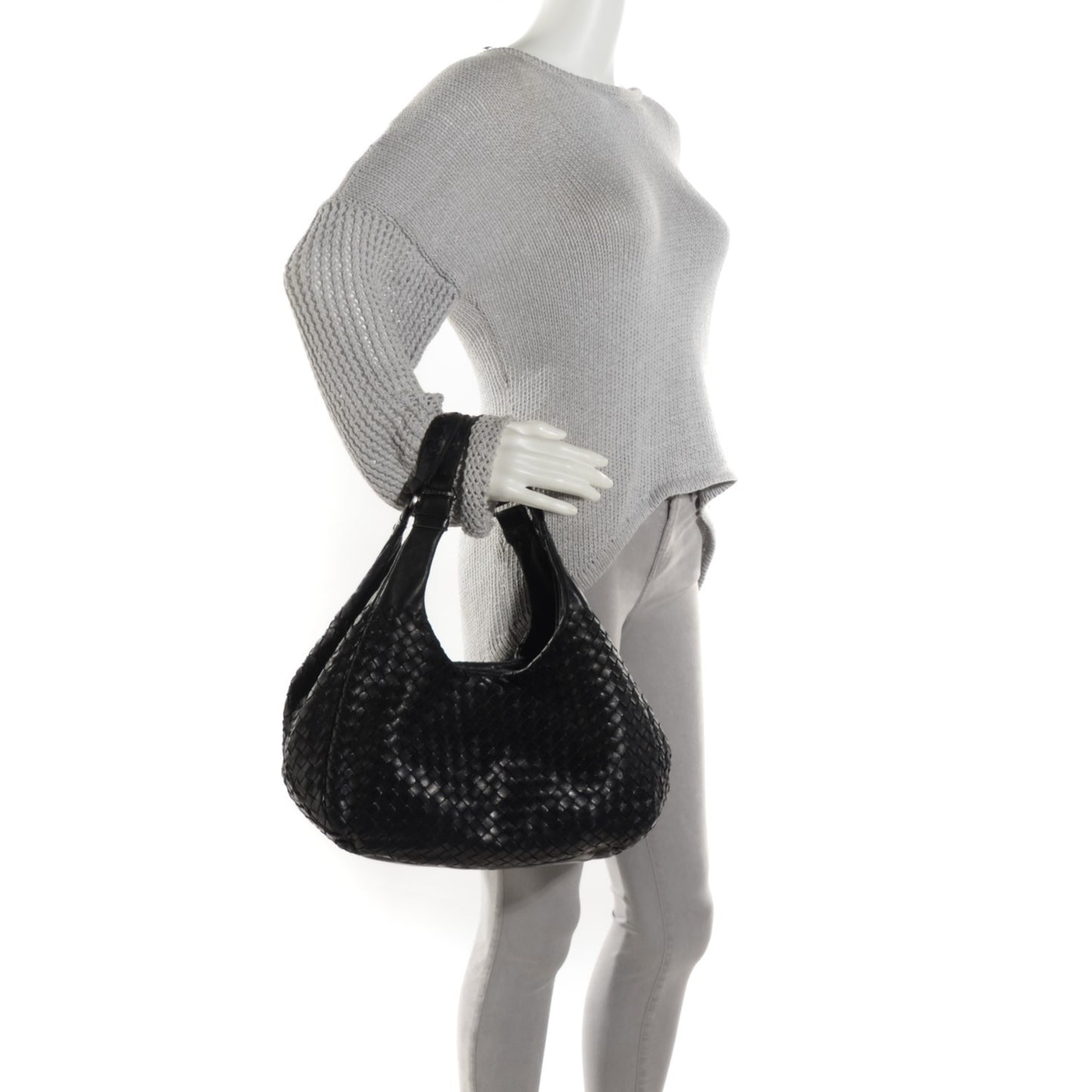 Nappa Intrecciato Medium Campana Nero Black