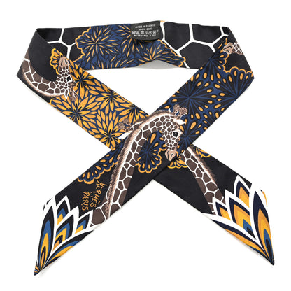 Hermes Silk The Three Graces Twilly Black Gold Taupe 1 of 4