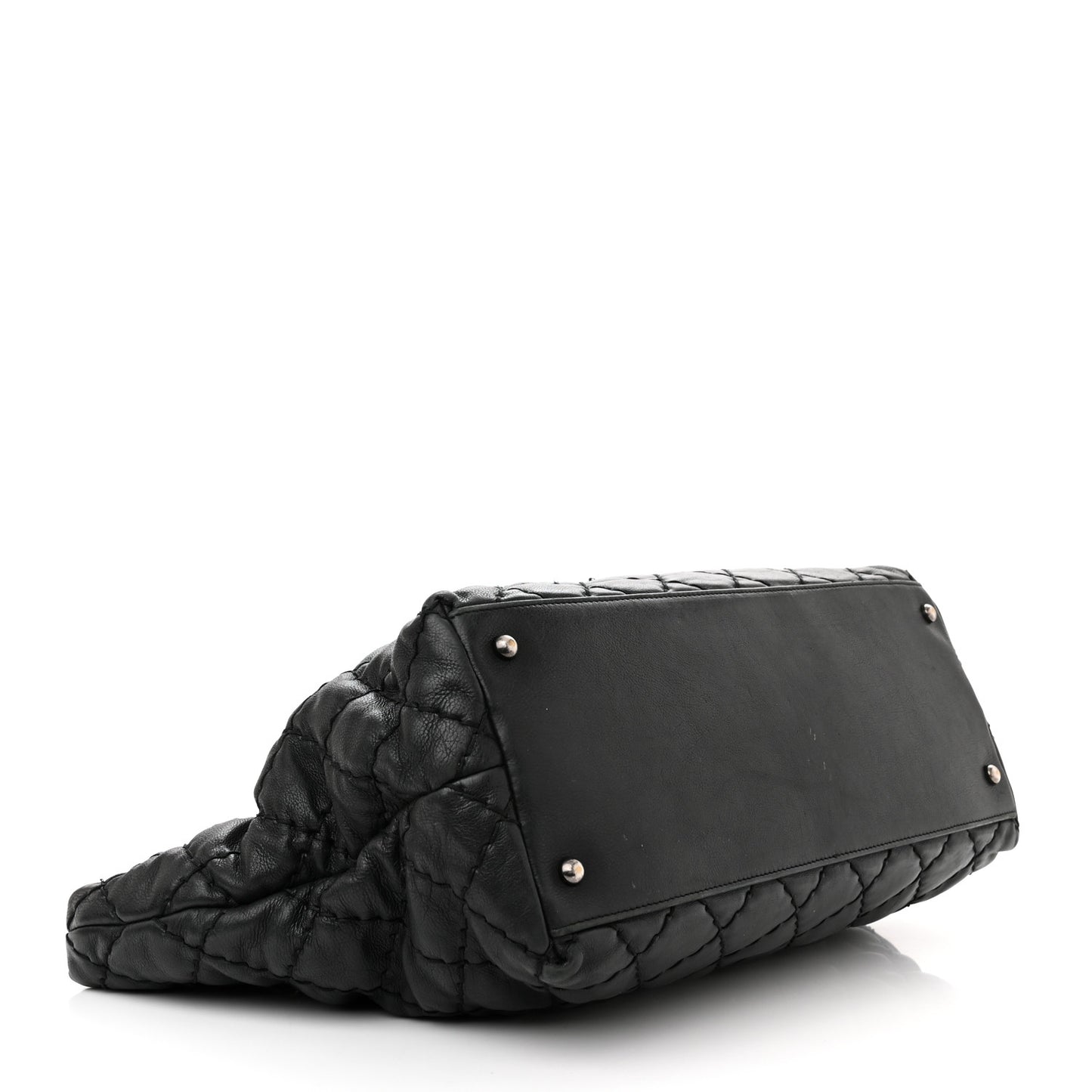 Calfskin Ultimate Stitch Shopping Tote Black