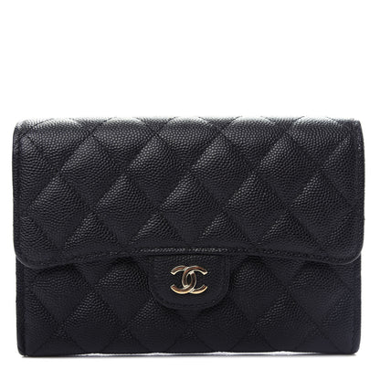 Chanel Caviar Quilted Medium Flap Wallet Black 1 of 9