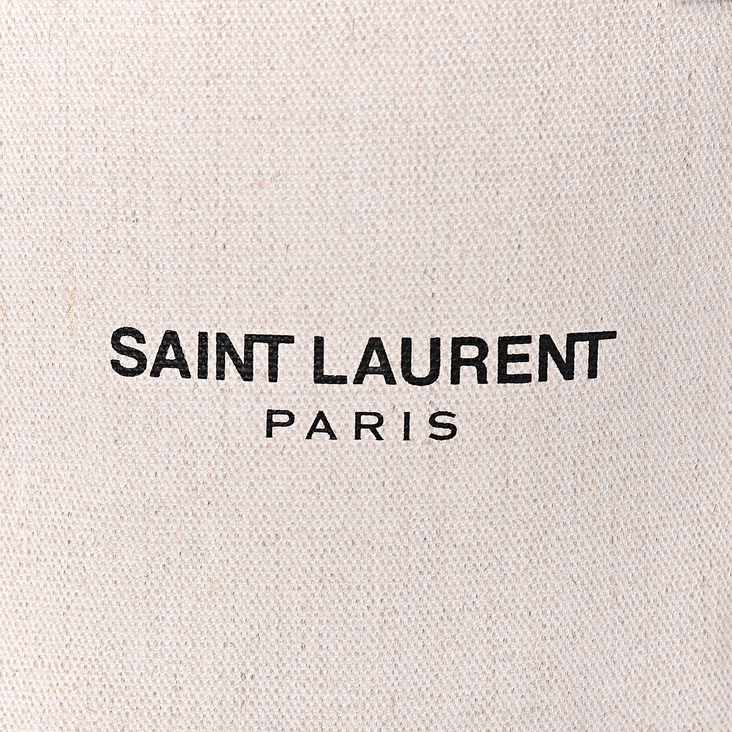 Saint Laurent Canvas Calfskin Teddy Drawstring Shopping Tote White Black 16 of 16