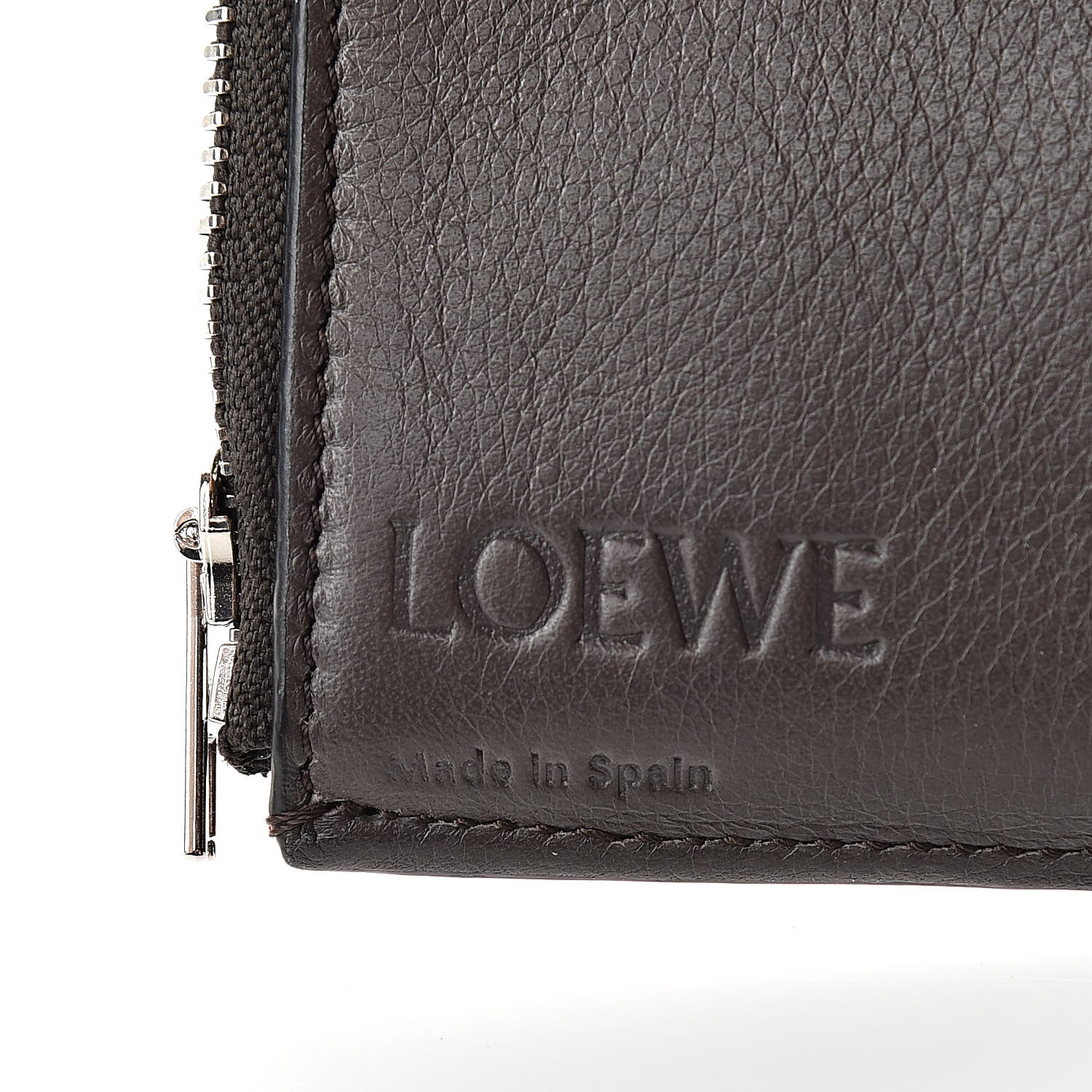 Loewe Grained Calfskin Compact Zip Wallet Burnt Red 6 of 9